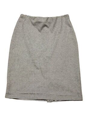 The Limited Black White Striped Skirt Size 6 Rear Zipper Vented Stretch Above Kn